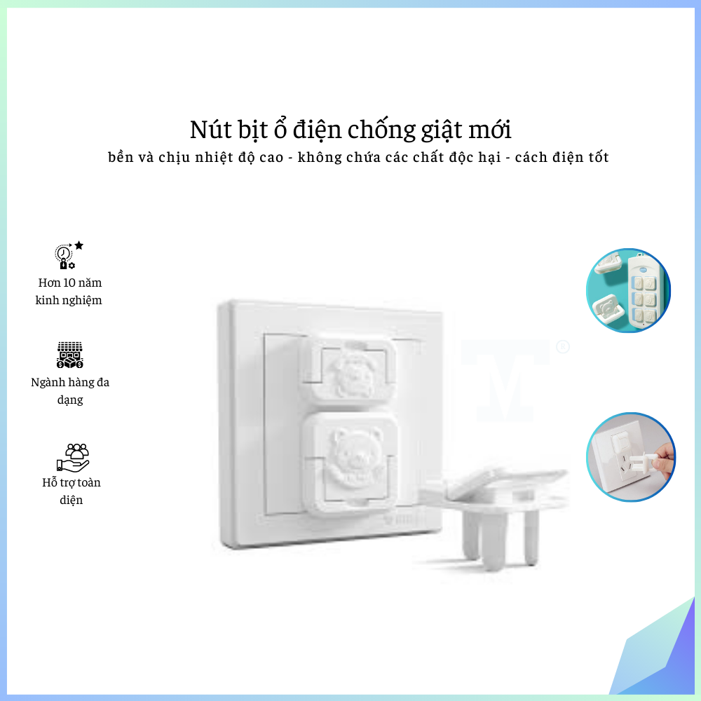 Nút bịt ổ điện chống giật mới- 3 chấu (Kiện 5000 cái)