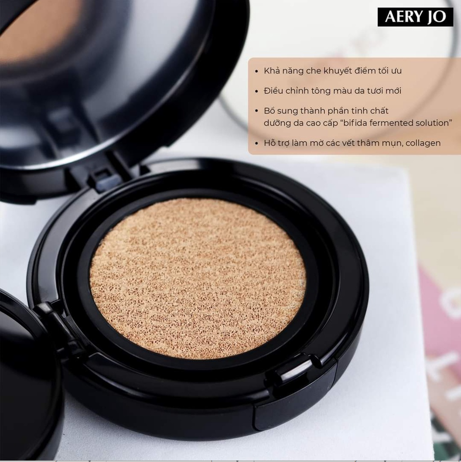 PHẤN NƯỚC CHE KHUYẾT ĐIỂM CAO AERY JO MOISTURE GLOW CUSHION No 21 - TONE SÁNG