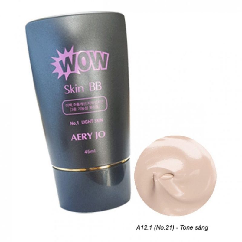 Milky Dress - Kem BB trang điểm chống nắng cao - Aery Jo Wow Skin BB No 21 SPF 30PA +++ - tông sáng (45ml)